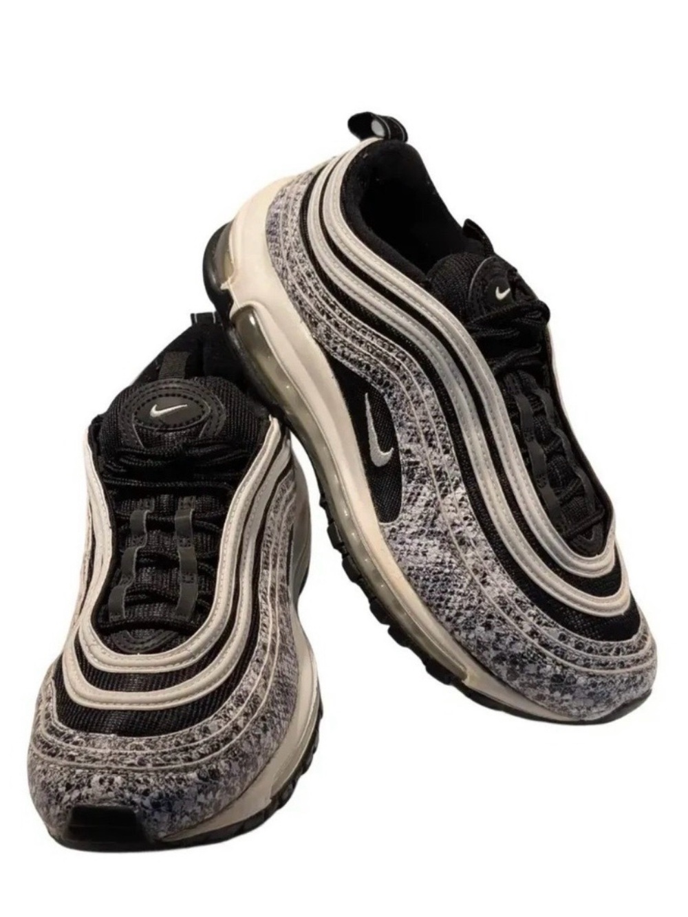 Nike Black Silver Marble-Patterned Air Max 97 Sneakers